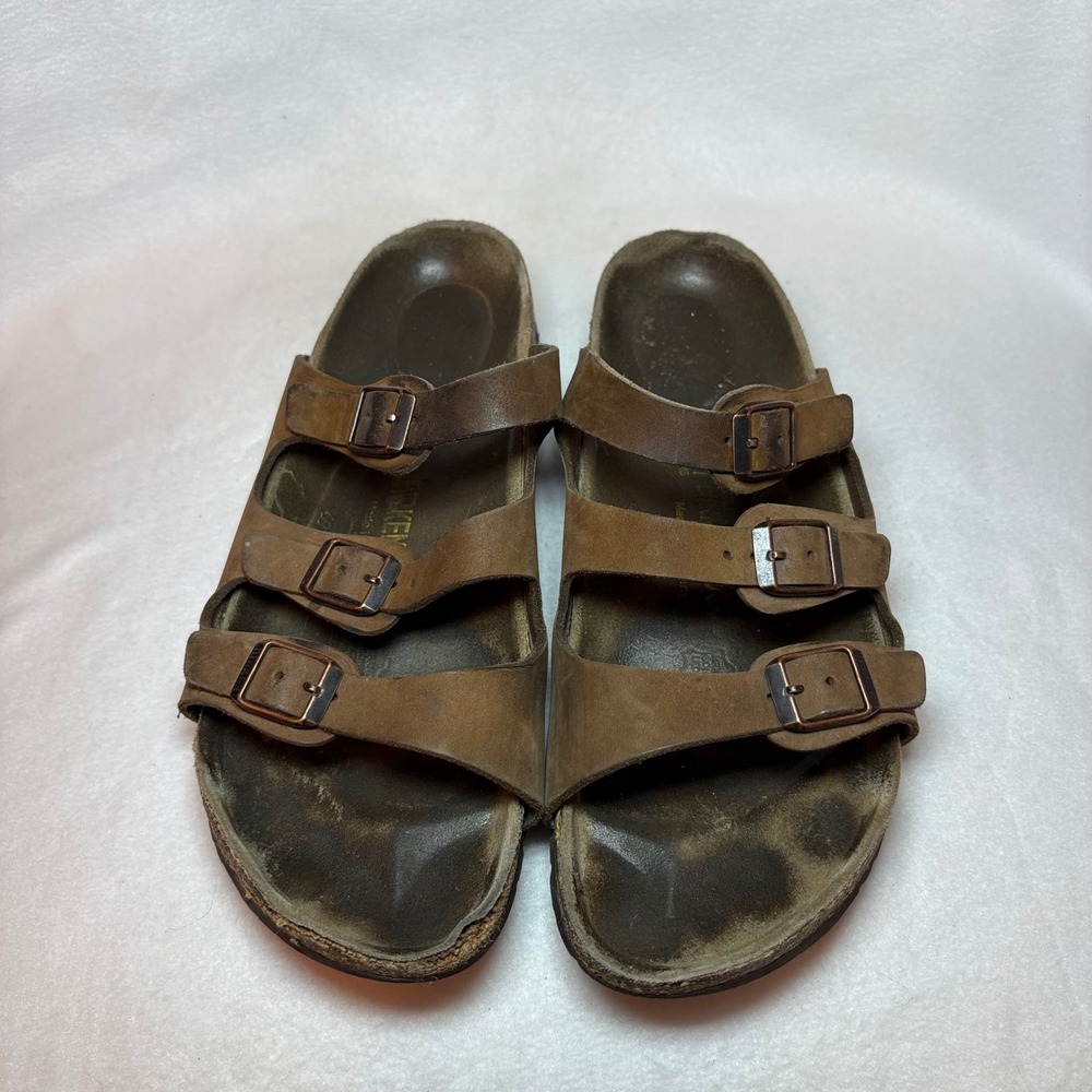 Birkenstock Florida Soft Footbed Tobacco Brown Oiled Leather Sandals 41